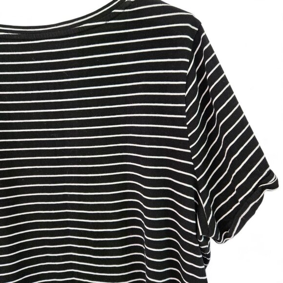J.Jill XL Black & White Striped Everyday Cotton Tee Short Sleeve Scoop Neck - Picture 6 of 9